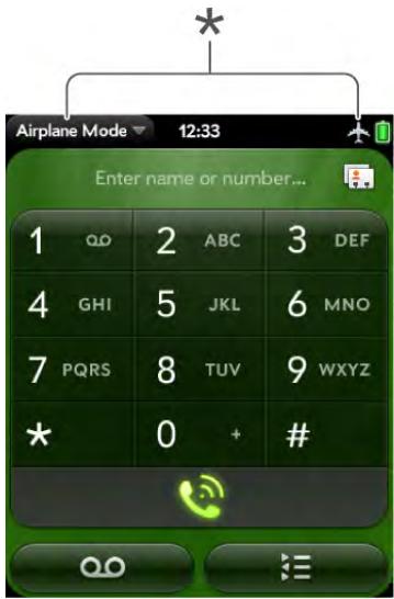 PALM PIXI - Turn wireless services off (airplane mode) - 1
