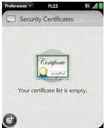 PALM PIXI - Add a certificate from USB Drive storage - 1