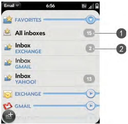 PALM PIXI - Merged inboxes in Email - 1