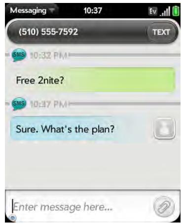 PALM PIXI - Switch between messaging accounts in a conversation - 1