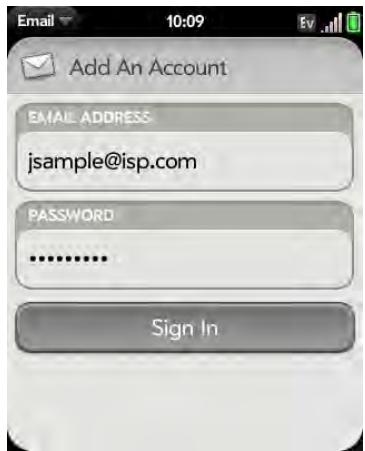 PALM PIXI - Set up email when automatic setup fails - 1