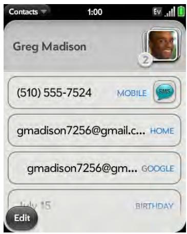 PALM PIXI - Linked contacts - 2