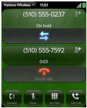 PALM PIXI - Swap between two calls - 1