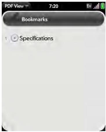 PALM PIXI - View bookmarks - 1