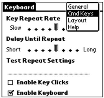 PALM PORTABLE KEYBOARD - To assign an application to a command key combination: - 1