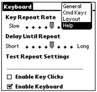 PALM PORTABLE KEYBOARD - Pour afficher la liste des raccourcis clavier : - 1