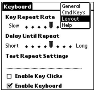 PALM PORTABLE KEYBOARD - 配列設定を変更するには - 1
