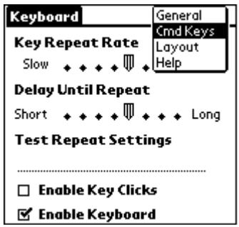 PALM PORTABLE KEYBOARD - Para atribuir um aplicativo a uma combinação de teclas de commando: - 1
