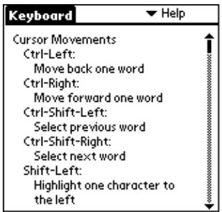 PALM PORTABLE KEYBOARD - Pour afficher la liste des raccourcis clavier : - 2