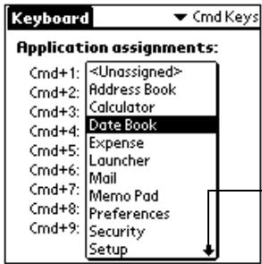 PALM PORTABLE KEYBOARD - Per assesignare una combinazione di tasti di commando a un'applicazione: - 2