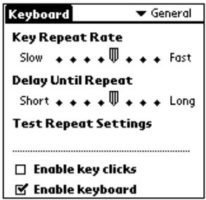 PALM PORTABLE KEYBOARD - 一般設定を変更するには - 1