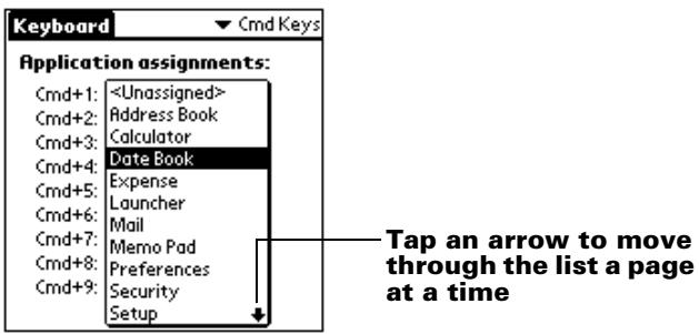 PALM PORTABLE KEYBOARD - To assign an application to a command key combination: - 2