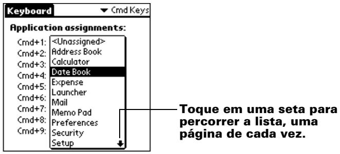 PALM PORTABLE KEYBOARD - Para atribuir um aplicativo a uma combinação de teclas de commando: - 2