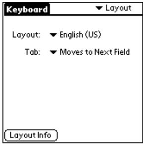 PALM PORTABLE KEYBOARD - Pour modifier les paramètres de disposition : - 2