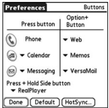 PALM TREO - Buttons Preferences - 1