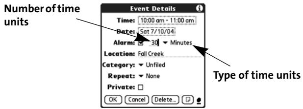 PALM TREO - Adding an Alarm to an Event - 1