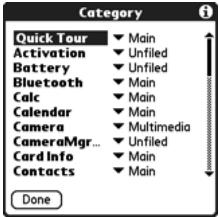 PALM TREO - Arranging Applications by Category - 1