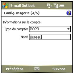 PALM TREO 750 - Configuration d'un compte de messagerie IMAP ou POP - 1