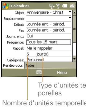 PALM TREO 750 - Ajout d'un rappel d'alarme à un événement - 1