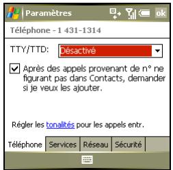 PALM TREO 750 - Activation de TTY - 1