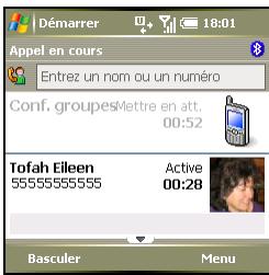 PALM TREO 750 - Lancement d'une téléconférence - 2