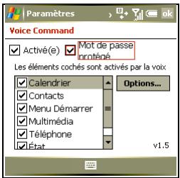 PALM TREO 750 - Configuration des commandes vocales - 1