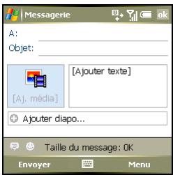 PALM TREO 750 - Création et envoi d'un message multimédia - 1