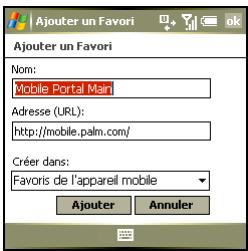 PALM TREO 750 - Création d'un favori - 1