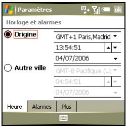 PALM TREO 750 - Configuration de la date et l'heure - 1