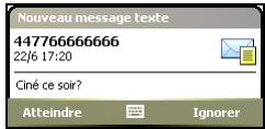 PALM TREO 750 - Réception de SMS et MMS - 1