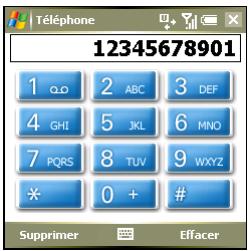 PALM TREO 750 - Composition d'un numéro à l'aide du clavier de numérotation à l'écran - 1