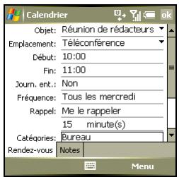 PALM TREO 750 - Création d'un rendez-vous - 1