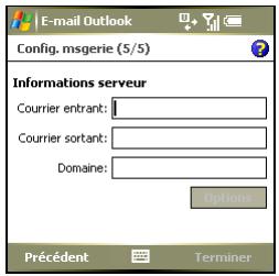 PALM TREO 750 - Configuration d'un compte de messagerie IMAP ou POP - 2