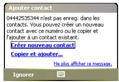 PALM TREO 750 - Enregistrement de nombres de téléphone - 1