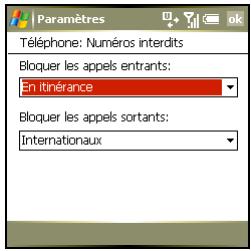 PALM TREO 750 - Blocage d'appels - 1