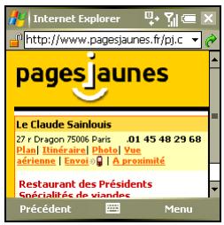 PALM TREO 750 - Composition d'un nombre à partir d'une page web ou d'un message - 1