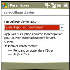 PALM TREO 750 - Verrouillage du clavier - 1