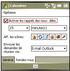PALM TREO 750 - Personnalisation du calendrier - 2