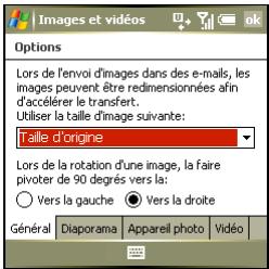 PALM TREO 750 - Personnalisation des paramètres de l'appareil photo - 1