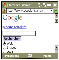 PALM TREO 750 - Affichage d'une page web - 1