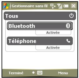 PALM TREO 750 - Activation et désactivation des services sans fil - 1