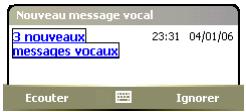 PALM TREO 750 - Récupération de messages sur notification de la messagerie vocale - 1