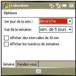 PALM TREO 750 - Personnalisation du calendrier - 1
