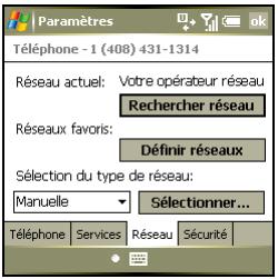 PALM TREO 750 - Sélection manuelle de vos paramètres réseau - 1