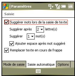 PALM TREO 750 - Configuration des options de saisie - 1