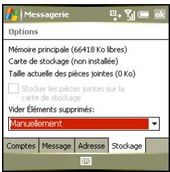 PALM TREO 750 - Personnalisation des paramètres de la messagerie - 3