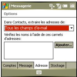 PALM TREO 750 - Personnalisation des paramètres de la messagerie - 2