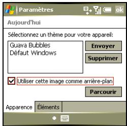 PALM TREO 750 - Sélection de l'arrière-plan de votre écran aujourd'hui - 1