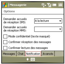 PALM TREO 750 - Personnalisation des paramètres de notification - 1