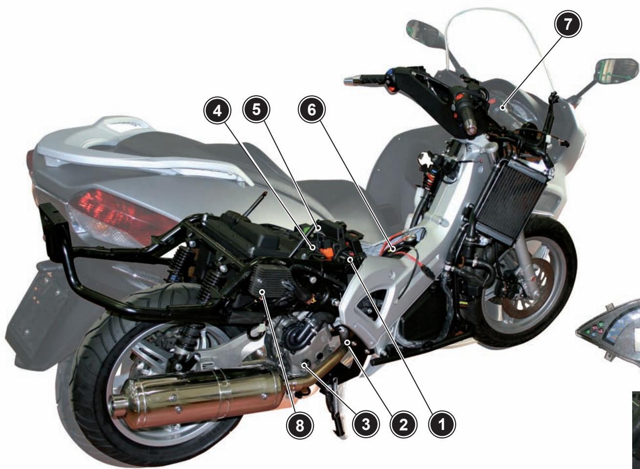 MALAGUTI SPIDER MAX RS 500 - EMPLACEMENT COMPOSANTS ÉLECTRIQUES - 5